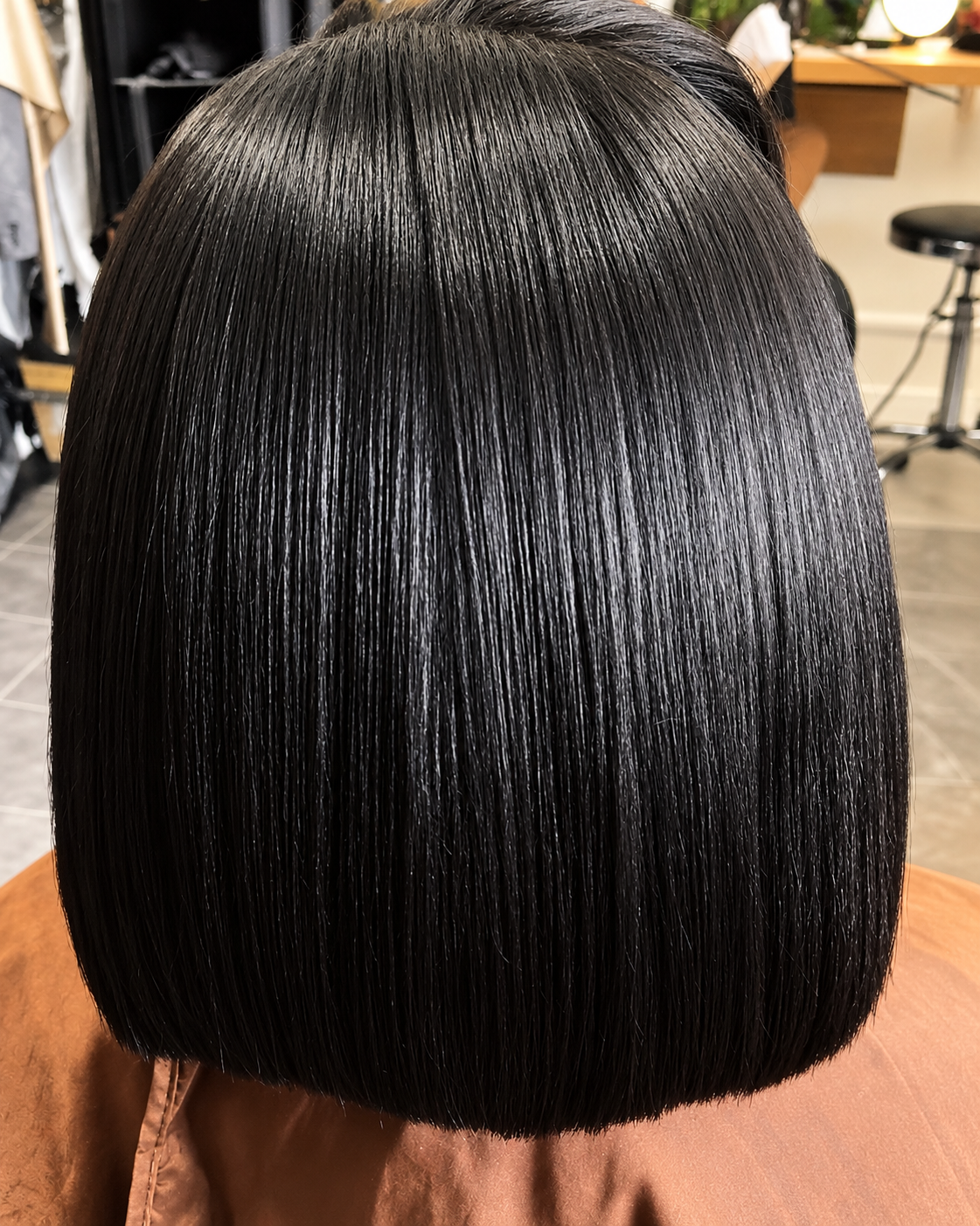 Sleek bob haircut result