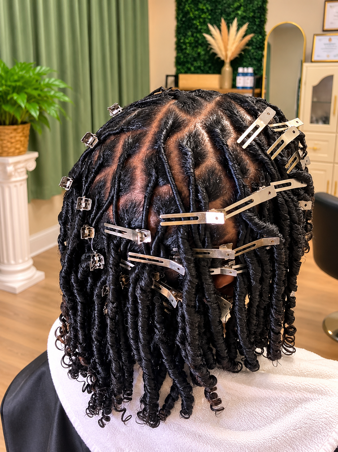 Braided hair styling display