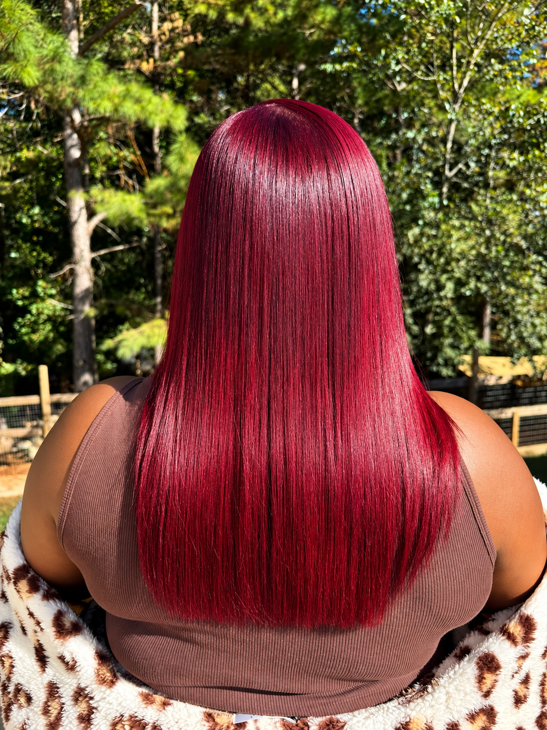 Long burgundy hair result